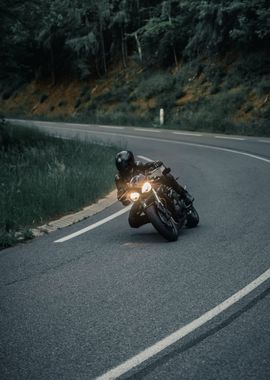 Lone Biker on open roads