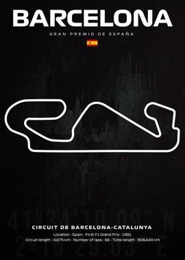 F1 Barcelona circuit map