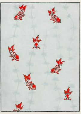 Ukiyo e Japanese Koi Fish