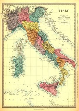 Vintage Italy map