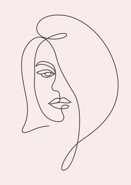 Stylish woman face lines