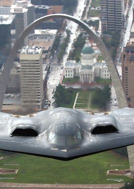 B2 over the St Louis Arch