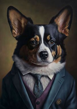 Dog in a suit