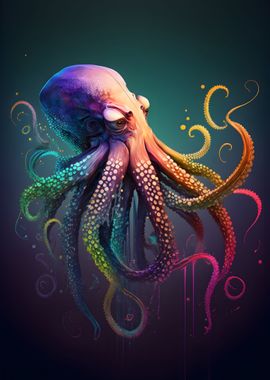 COlorful Ink Octopus