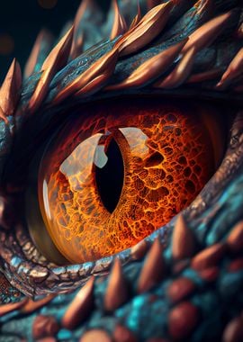 Blue Dragon Eye' Poster, picture, metal print, paint by FavoritePlates