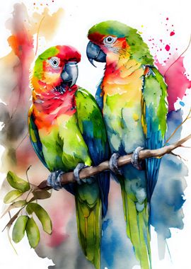 Romantic Parrot Couple