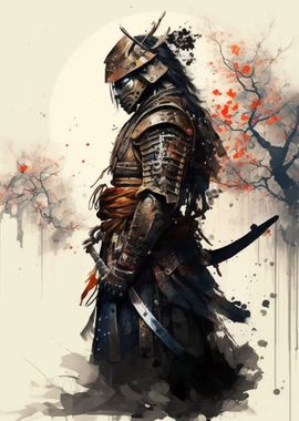 'Samurai' Poster, picture, metal print, paint by Mr Yy | Displate