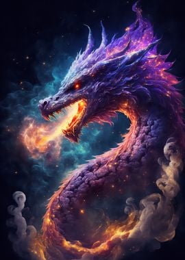 'Elder Dragons Galaxy' Poster, picture, metal print, paint by Pixaverse ...