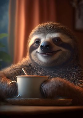 Sloth Morning Coffee