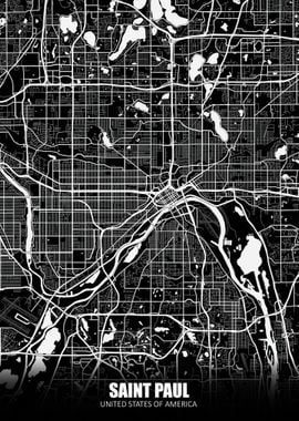 Saint Paul USA Dark Map