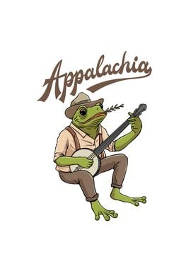 Frog with Banjo Appalachia