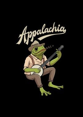 Frog with Banjo Appalachia