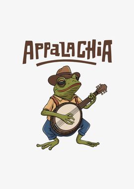 Frog with Banjo Appalachia