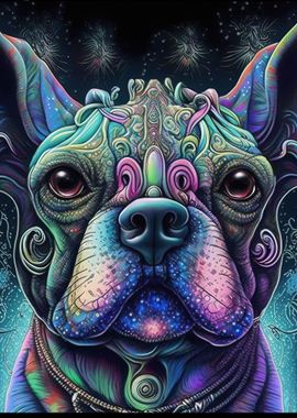 abstract psychedelic dog