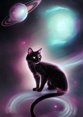 Black Cat in Space Saturn