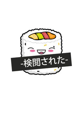 Funny white Japanese sushi