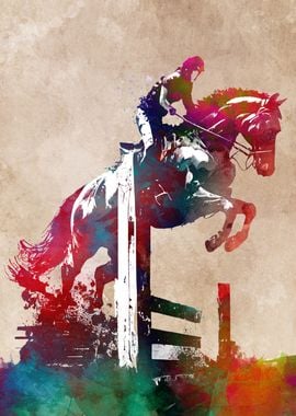 Horse rider sport art