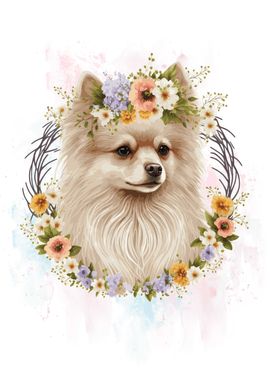 Pomeranian Pom Pom Dog Art