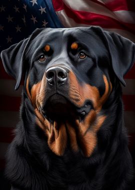 Rottweiler USA Flag