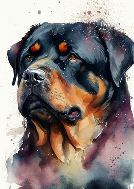 Rottweiler Watercolor