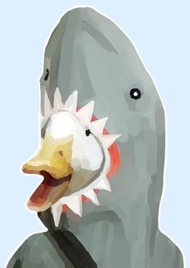 cute duck hoodie shark