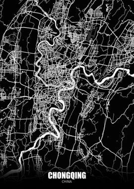 Chongqing China Dark Map