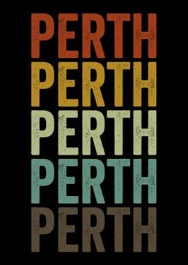 Perth Australia Retro