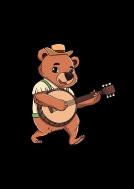 Bear Banjo Musician Design