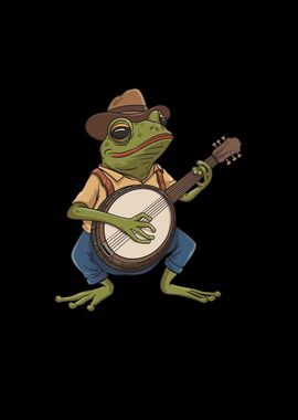 Frog Banjo Musician Design