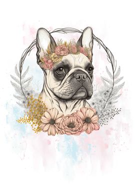 Watercolor French Bulldog