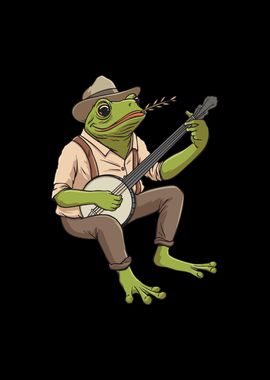 Frog Banjo Musician Design