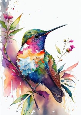 Hummingbird Watercolor