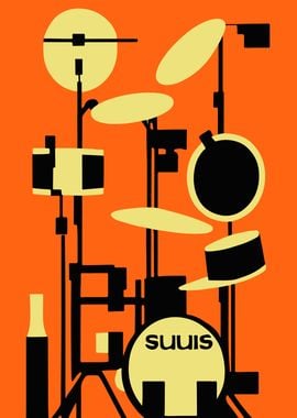 Drum Kit Minimalist Poster