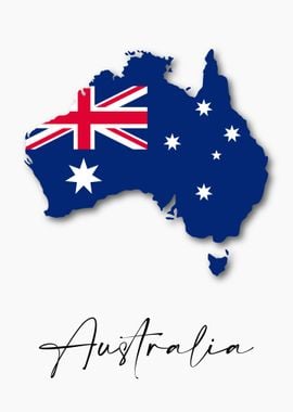 Australia Country Map Flag