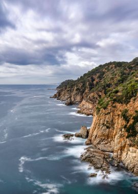 Cliff sea landscape ocean