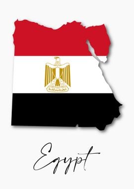 Egypt Country Map Flag