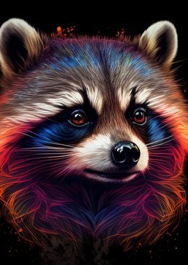 Raccoon Colorful