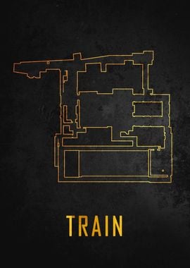 Train Map Black And Gold