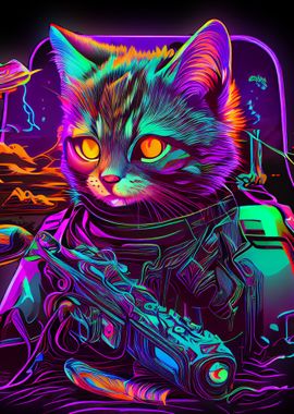 Chat synthwave