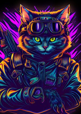 Chat synthwave