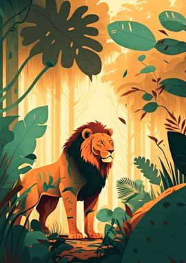 Lion In Forest