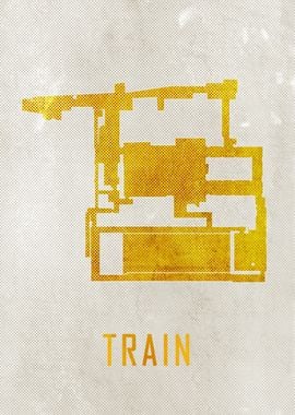 Train Map White And Gold