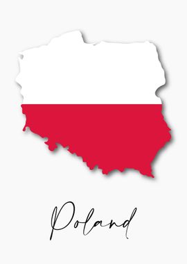 Poland Country Map Flag