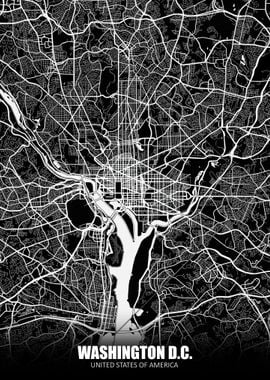 Washington DC Dark Map