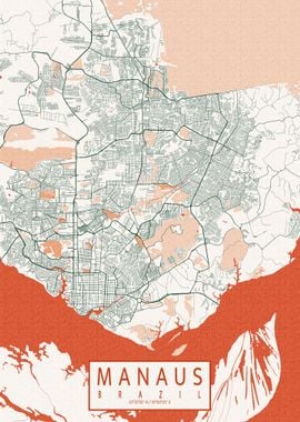 Manaus City Map Bohemian