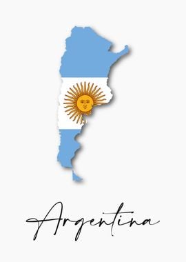 Argentina Country Map Flag