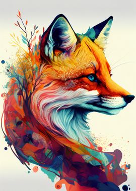 Fox Colorful Animal