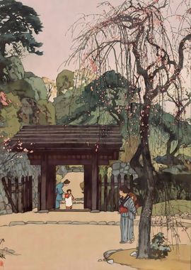 Ukiyo e Plum Gateway