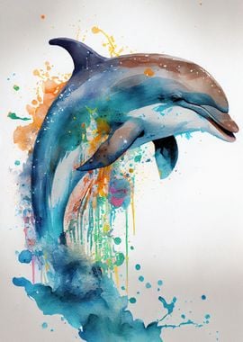 Dolphin Watercolor