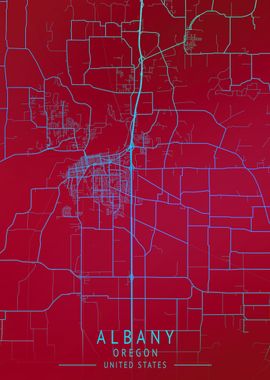 Albany Oregon USA City Map